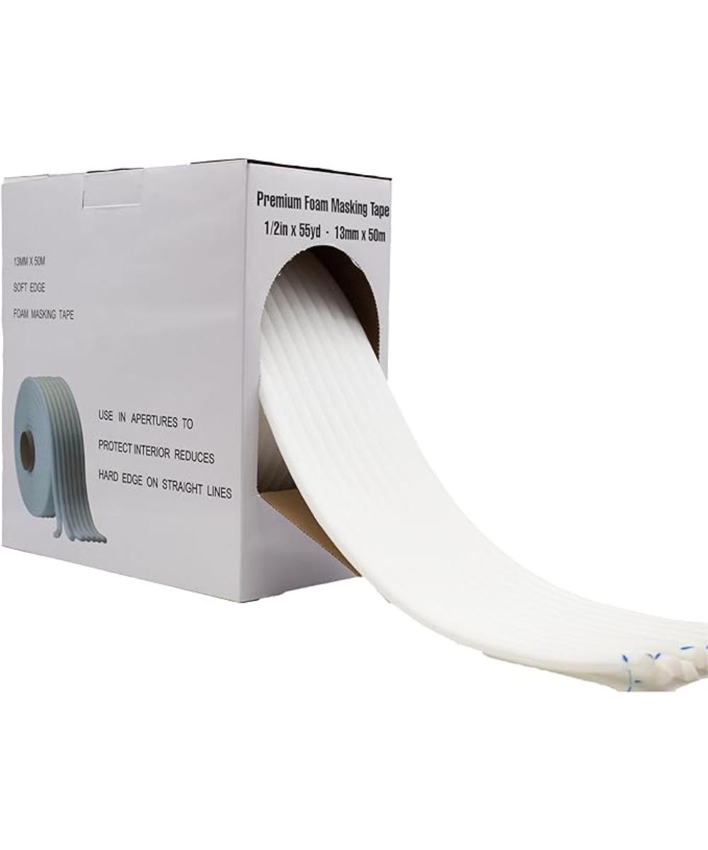 JTAPE Soft Edge Foam Masking Tape - 13mm X 50m Roll For Painting Cars & DIY