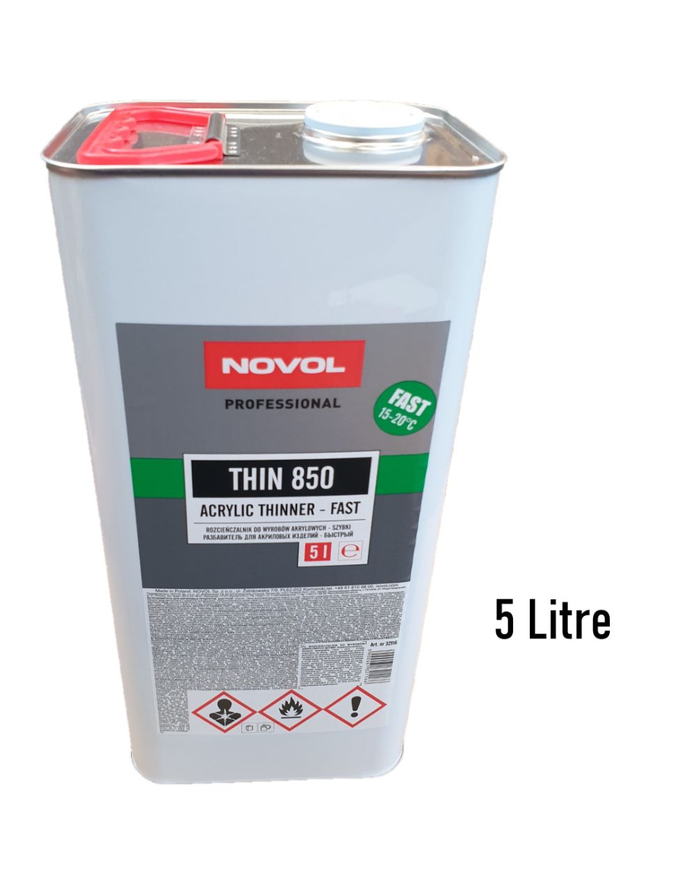 Novol Thin 850 Diluente Per Acrilici Standard Lt.5 - Colori & Vernici Novol Thin 850 Diluente Per Acrilici Standard Lt.5 - Colori & Vernici